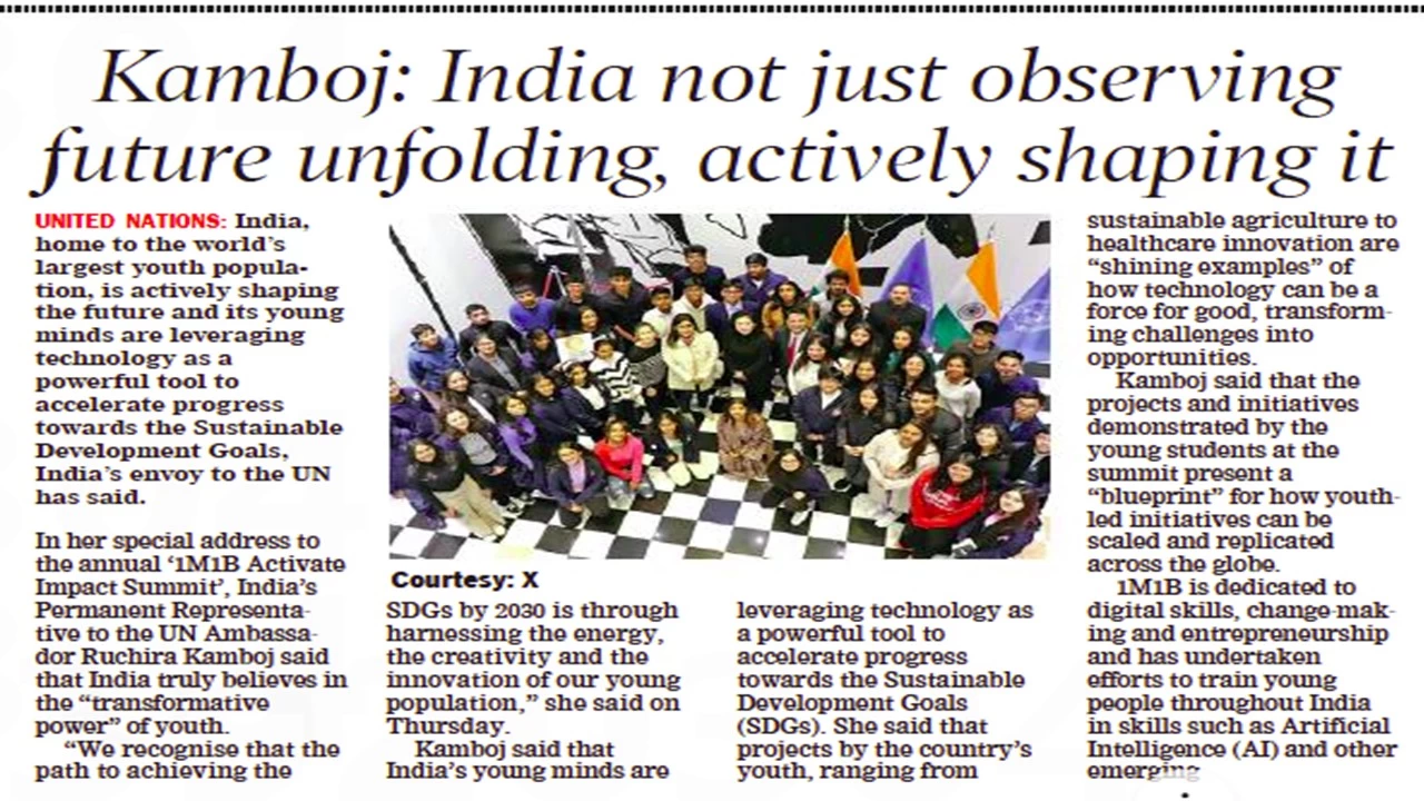 Impact Summit 2023 at UN in Daily Thanthi Newspaper on Dec 3 2023