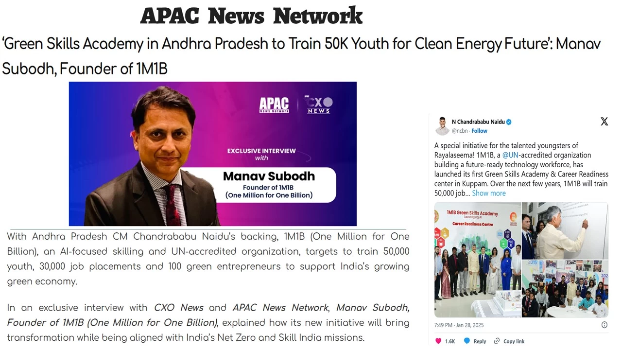 Coverage of 1M1B APAC News Network- Jan 31 2025.