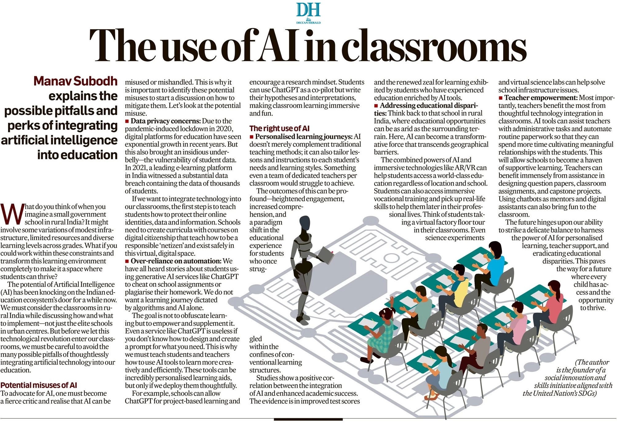 Coverage of 1M1B in Deccan Herald newspaper- Jan 9 2024