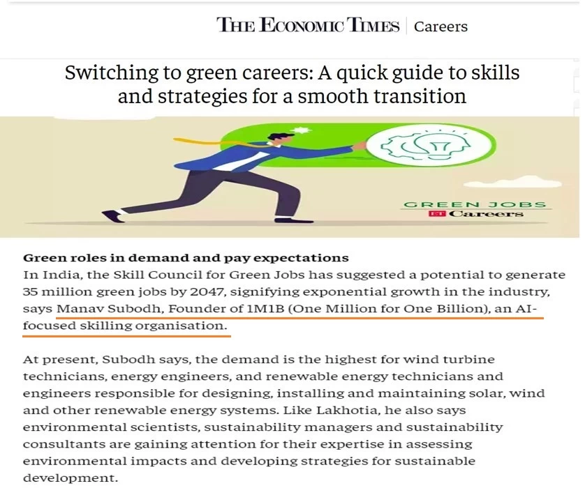 Coverage of 1M1B in Economic Times- May 6 2024