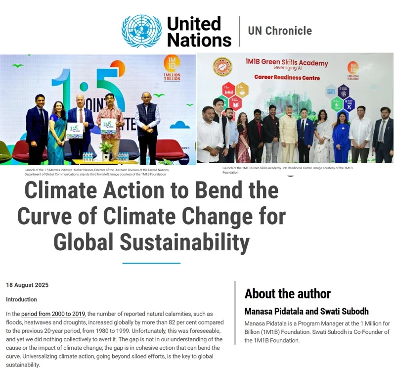 Coverage of 1M1B in UN Chronicle- Aug 18 2025