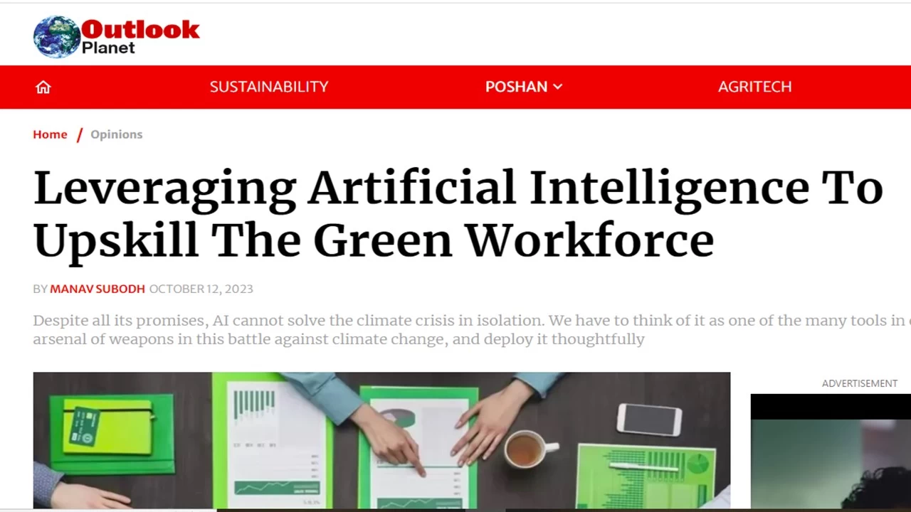 Authored article by Manav Subodh- 1M1B in Outlook Planet on Oct 13 2023