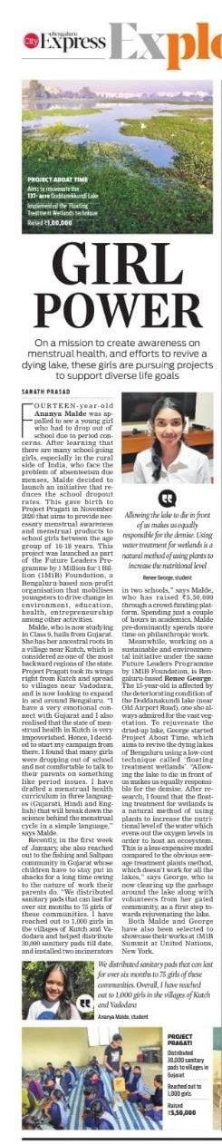 Project Pragati & Aboat Time in The New Indian Express- Bengaluru Express- Monday, Jan 24, 2022.